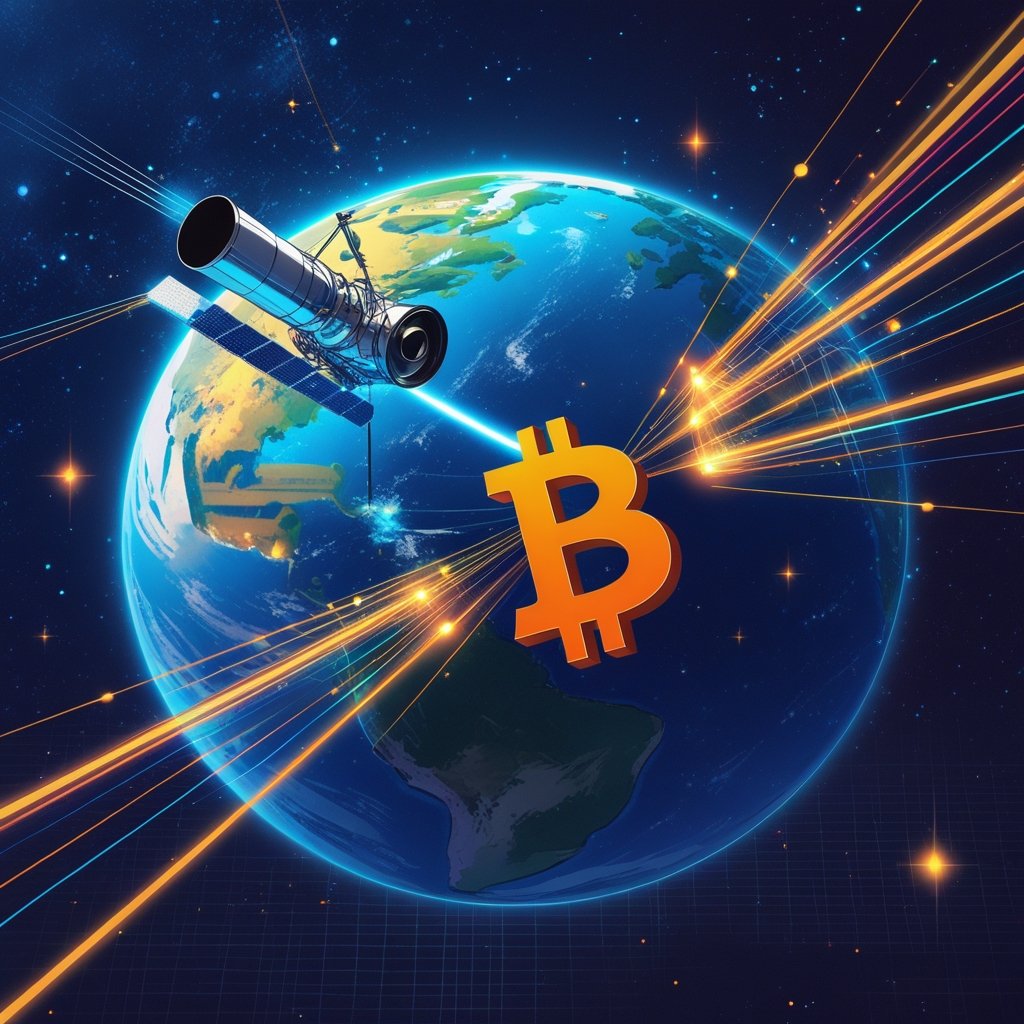 Criptomoedas | iamgem da terra e Bitcoin