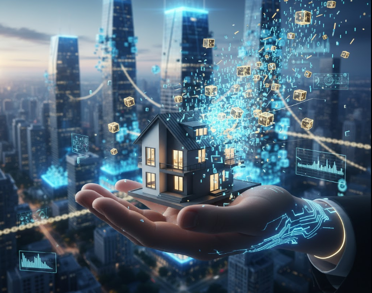 Imagem ilustrativa de uma mão gigante segurando uma casa